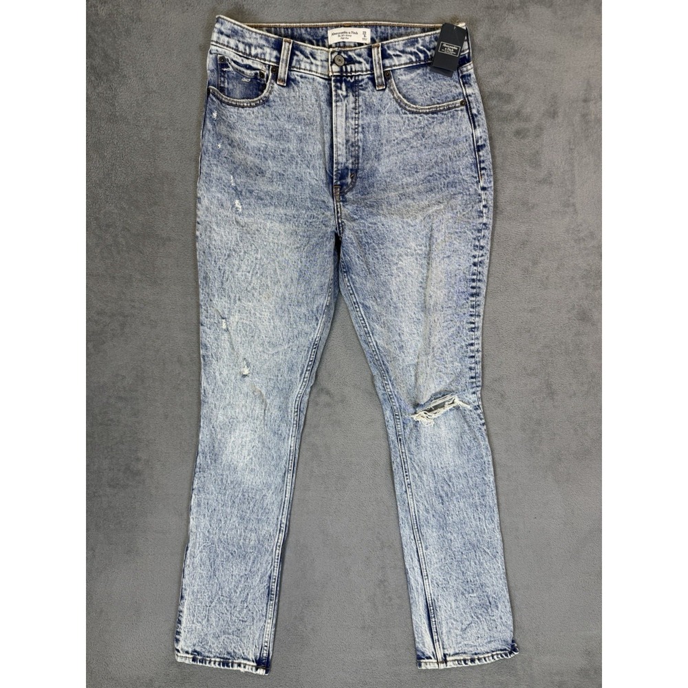 New Abercrombie & Fitch Jeans Womens 8/29 Blue Acid Wash 90s Skinny Hi Rise